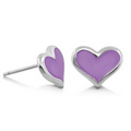 Lauren G. Adams Girls Baby Hearts Post Earrings (Silver/Lavender)